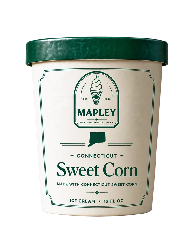 Mapley Connecticut Sweet Corn pint. Made with Connecticut sweet corn.