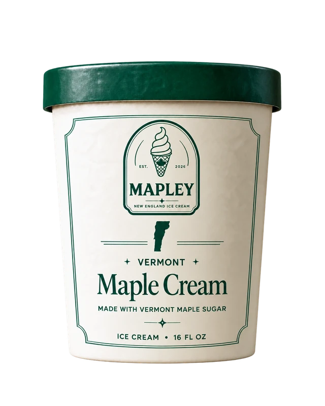 Mapley Vermont Maple Cream pint. Made with Vermont maple sugar.